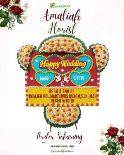 Karangan Papan Bunga Pernikahan di Tegal Sari Iii